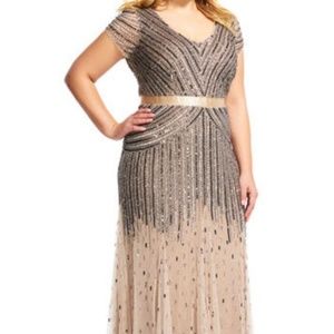 Beaded V-neck Gown